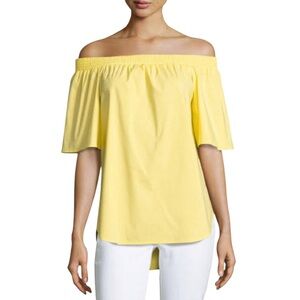 NWT FINLEY Sabra Off-the-Shoulder Blouse Top Yellow Medium
